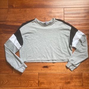 H&M Long Sleeve Gray Crop Top